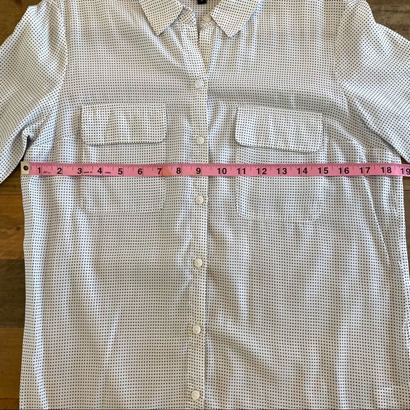 Express Polka Dot Long Sleeve Button Up Top- MEDIUM - Picture 4 of 6